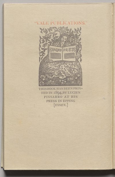 De Koningin van de Vissen: Plaat 13 (colofon) door Lucien Pissarro