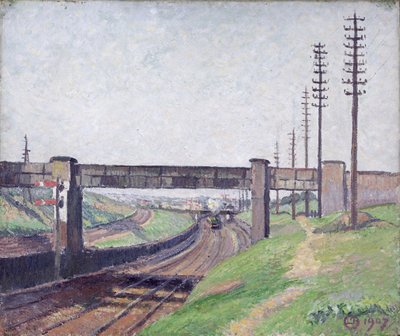 Wells Farm Railway Bridge, Acton door Lucien Pissarro