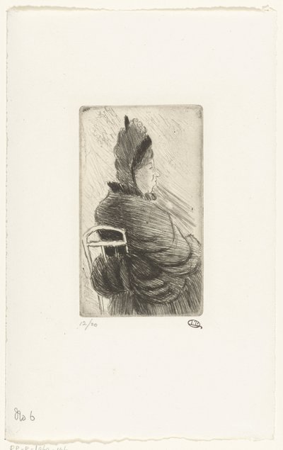 Zittende vrouw door Lucien Pissarro