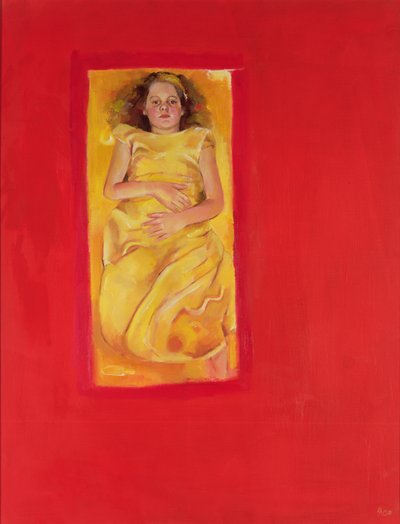 Meisje in bed, 2004 (olieverf op doek) door Lucinda Arundell
