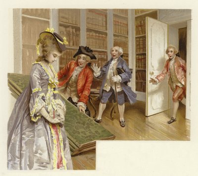 Illustratie voor The School for Scandal door Lucius Rossi