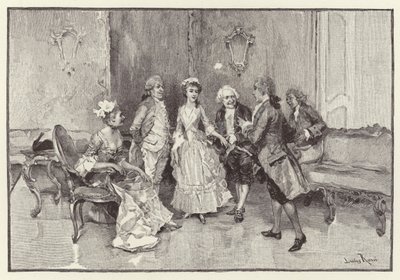 Illustratie voor The School for Scandal door Lucius Rossi