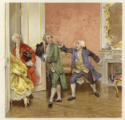 Illustratie voor The School for Scandal door Lucius Rossi