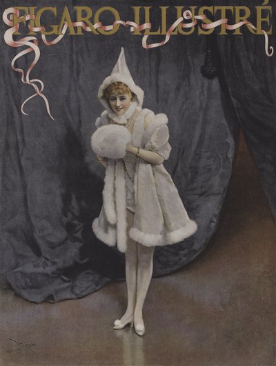 De Dochter van de Kerstman. Omslag van Le Figaro Illustre, december 1894 door Lucius Rossi