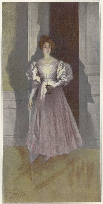 Portret van een vrouw met een kaars door Lucius Rossi
