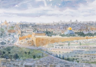 Jeruzalem vanaf de Olijfberg door Lucy Willis