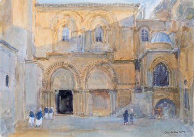 De Kerk van het Heilig Graf bij zonsopgang, Jeruzalem door Lucy Willis