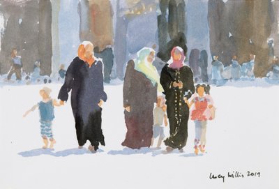 Bezoek aan de Moskee, Damascus, Syrië door Lucy Willis