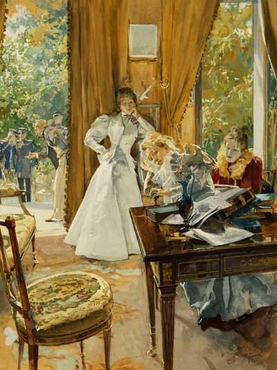 In de salon, 1897 door Ludek or Ludwig Marold