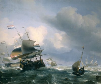 Haven met schepen door Ludolf Backhuysen