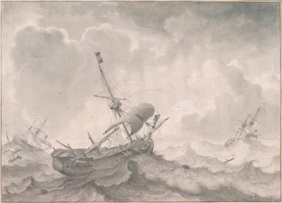 L. Backhuysen, Schepen op een stormachtige zee door Ludolf Backhuysen