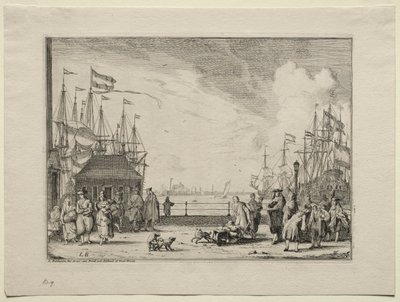 Haven in Amsterdam door Ludolf Backhuysen