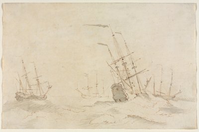 Schepen, tweede helft 1600s door Ludolf Backhuysen