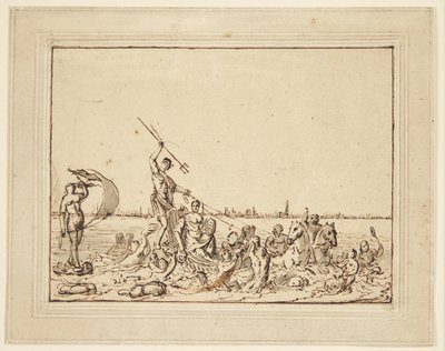 Allegorie over Amsterdam als zeehaven door Ludolf Bakhuizen