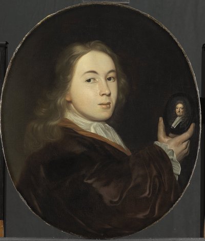 Johannes Bakhuysen (1683-1731). Met een Miniatuurportret van zijn Vader Ludolf door Ludolf Bakhuysen