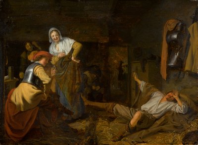 Soldaten bij reveille door Ludolf de Jongh