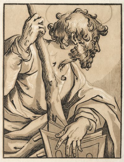 Christus en de apostelen: St. Judas Thaddeus met de knuppel, 1600s door Ludolph Büsinck
