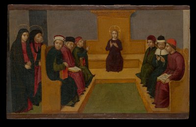 Christus onder de dokters door Ludovico Brea