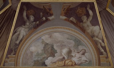 Psyche wordt door Zephyrus naar het paleis van Cupido gebracht door Ludovico Cardi