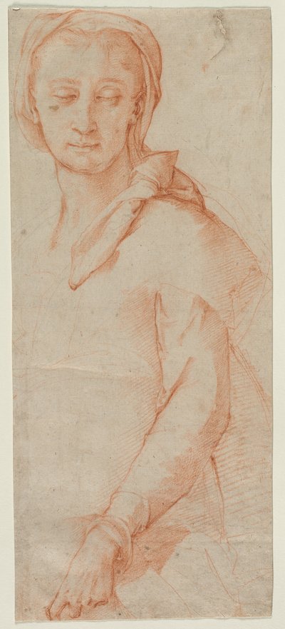 Halflang figuurstudie van een vrouw, 1500s door Ludovico Cardi Cigoli