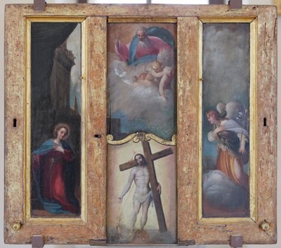 Aankondiging, God de Vader in glorie en het kostbare bloed van Christus door Ludovico Carracci