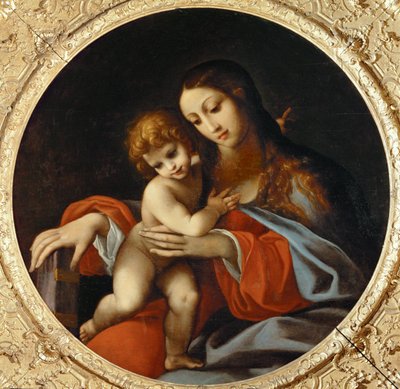 Madonna met kind. Tondo, ... door Ludovico Carracci