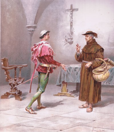 Broeder: Heilige Franciscus! Wat een verandering is hier, illustratie uit Romeo en Julia door Ludovico Marchetti