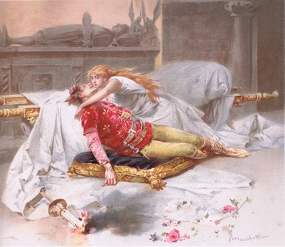 Ga weg, want ik zal niet weggaan, illustratie uit Romeo en Julia door Ludovico Marchetti