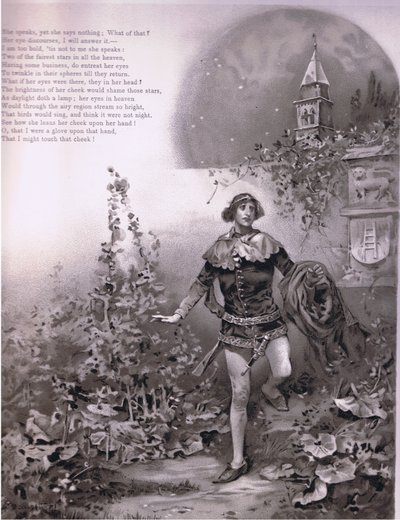 Zij spreekt - maar zij zegt niets, illustratie uit Romeo en Julia door Ludovico Marchetti