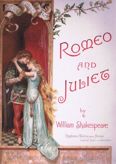 Titelpagina, illustratie uit Romeo en Julia door Ludovico Marchetti