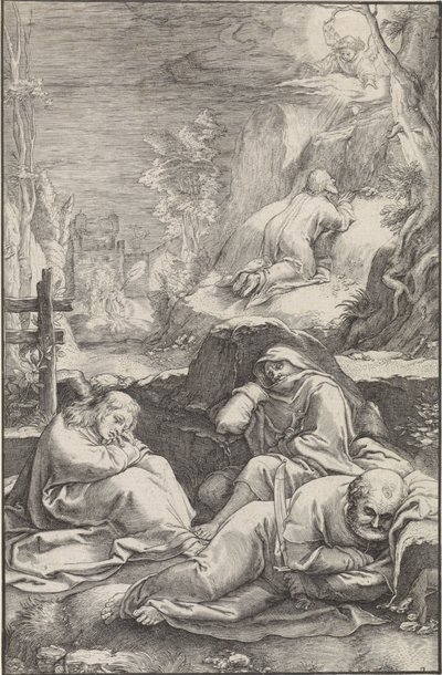 Christus in de hof van Getsemane door Ludovicus Siceram