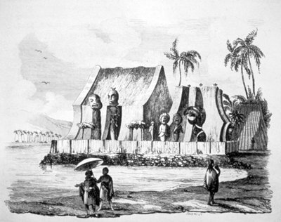 Konings Tempel in de Baai van Tiritatea door Ludwig Choris