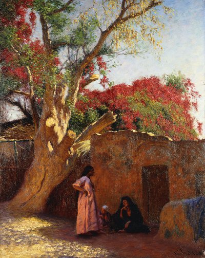 Een Arabische Familie Buiten een Dorp door Ludwig Deutsch