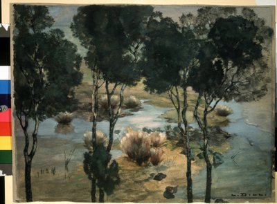 Landschap door Ludwig Dill