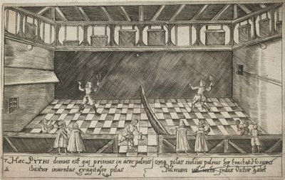 Een spel van echt tennis, c.1600 door Ludwig Ditzinger