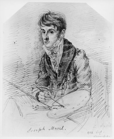 Portret van de schilder Josef Muxel door Ludwig Emil Grimm