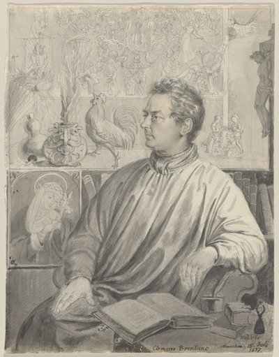 Clemens Brentano door Ludwig Emil Grimm