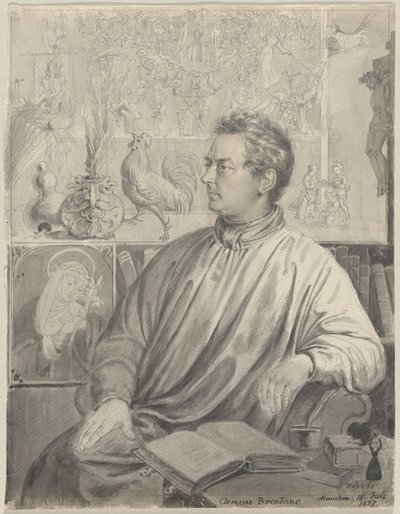 Clemens Brentano door Ludwig Emil Grimm