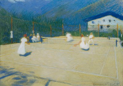 Tennisbaan in Gossensass door Ludwig Ferdinand Graf