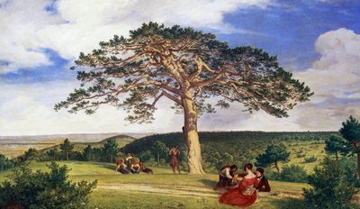 Grote den in Bruhl vallei bij Moding door Ludwig Ferdinand Schnorr von Carolsfeld