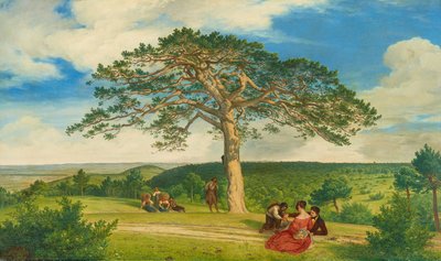Grote den in Bruhl vallei bij Moding door Ludwig Ferdinand Schnorr von Carolsfeld