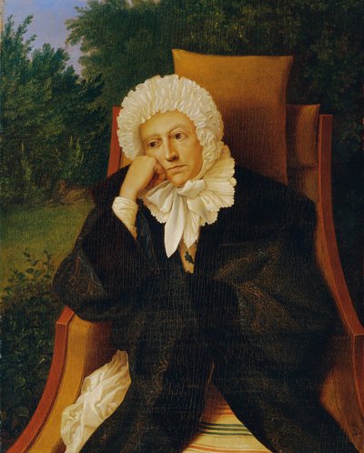 Dame in de Leunstoel door Ludwig Ferdinand Schnorr von Carolsfeld