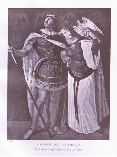 Siegfried en Kriemhild door Ludwig Ferdinand Schnorr von Carolsfeld