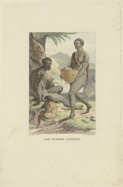 Bewoners van Tasmanië door Ludwig Gottlieb Portman