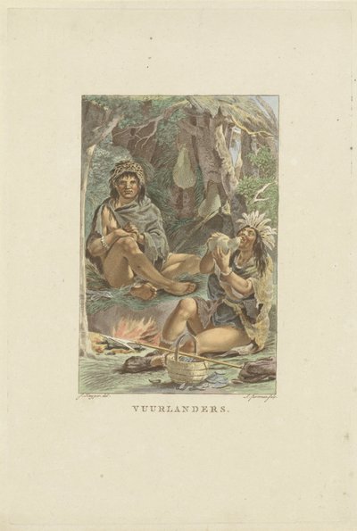 Bewoners van Vuurland door Ludwig Gottlieb Portman