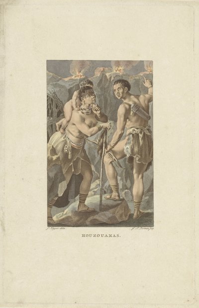 Bewoners van Zuid-Afrika (Houzouana) door Ludwig Gottlieb Portman
