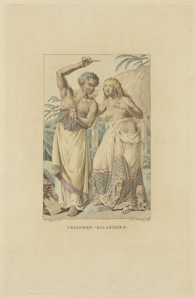 Bewoners van de Vrienden Eilanden (Tonga Archipel) door Ludwig Gottlieb Portman