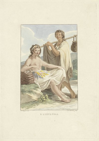 Bewoners van het eiland Ulietea (Raiatea) door Ludwig Gottlieb Portman
