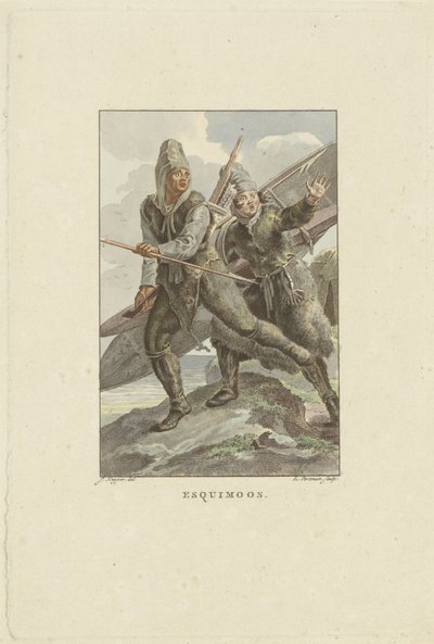 Vluchtende Inuit door Ludwig Gottlieb Portman