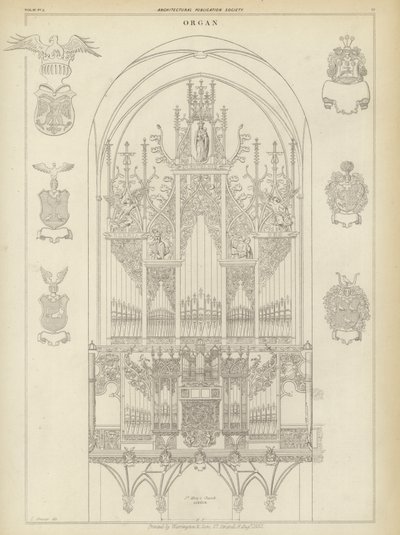 Orgel van de kerk van St. Mary, Lübeck, Duitsland door Ludwig Gruner